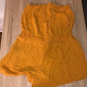 Mustard yellow tube top romper